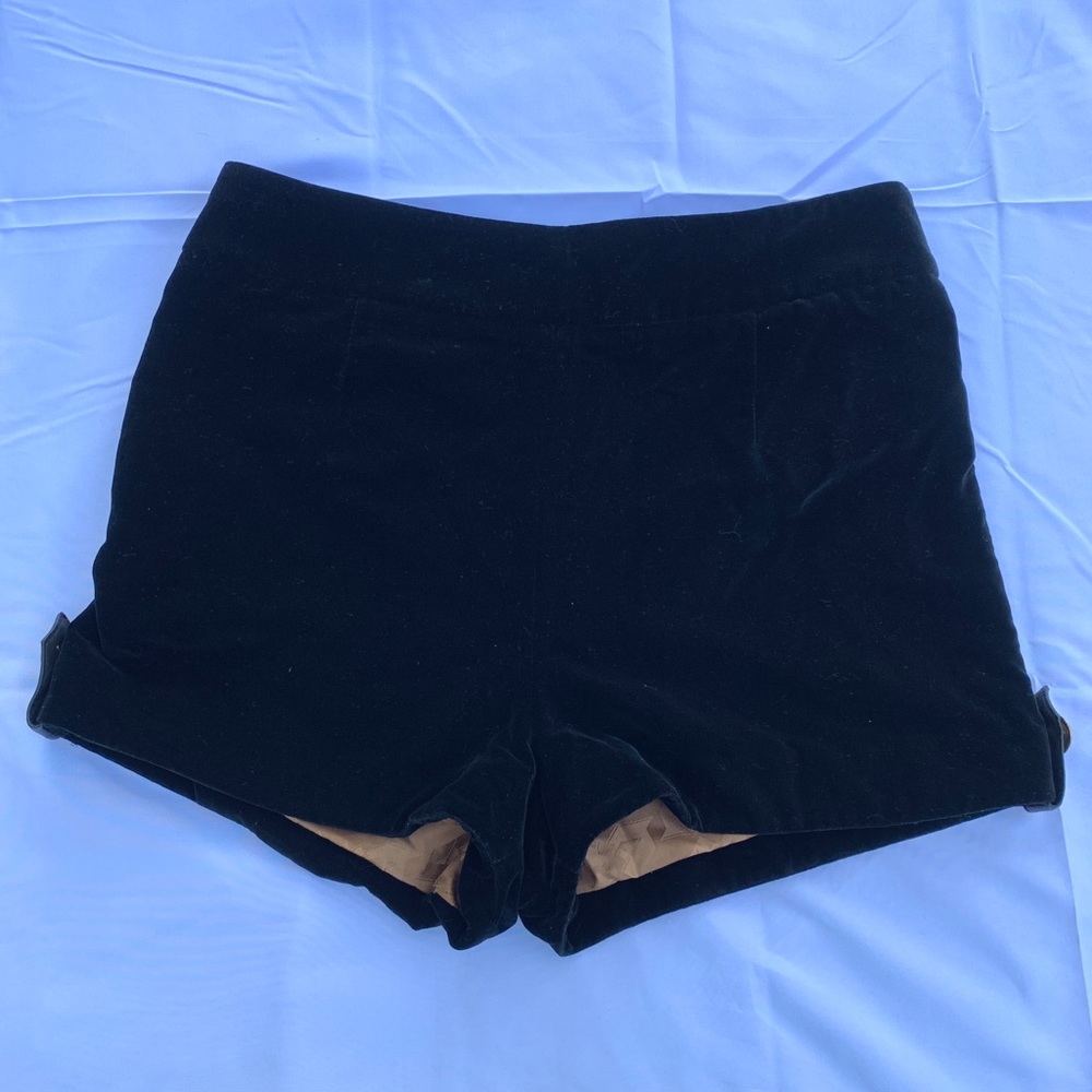 Black L.A.M.B velvet shorts